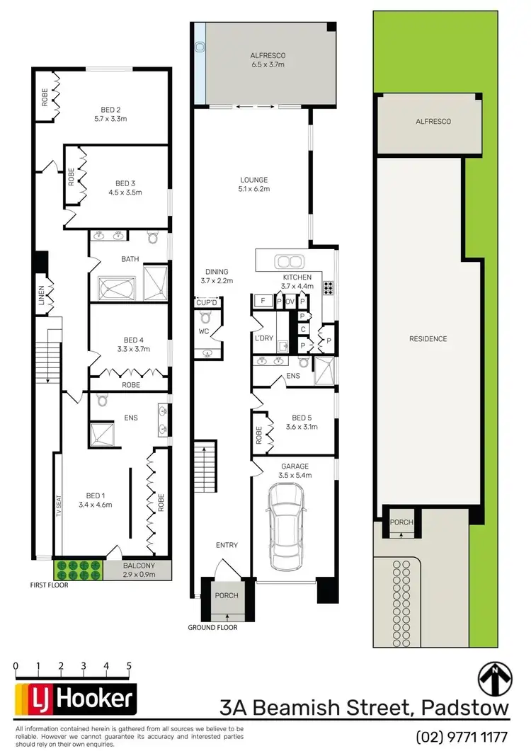 Floorplan of Homely semi-detached listing, 3A Beamish Street, Padstow NSW 2211