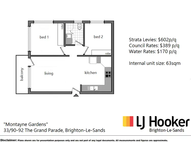 Floorplan of Homely apartment listing, 33/90-92 The Grand Parade, Brighton-Le-Sands NSW 2216