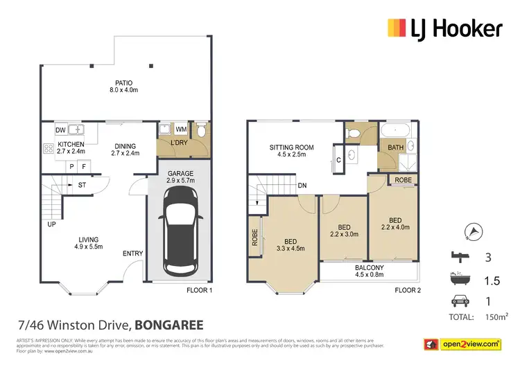 Floorplan of Homely house listing, 7/46 Winston Drive, Bongaree QLD 4507