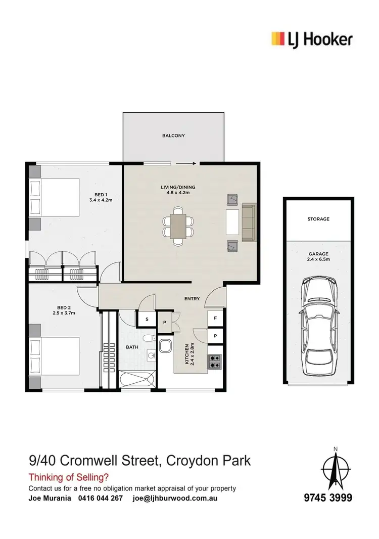 Floorplan of Homely unit listing, 9/40 Cromwell Street, Croydon Park NSW 2133