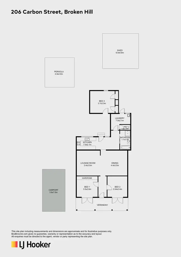 Floorplan of Homely house listing, 206 Carbon Street, Broken Hill NSW 2880