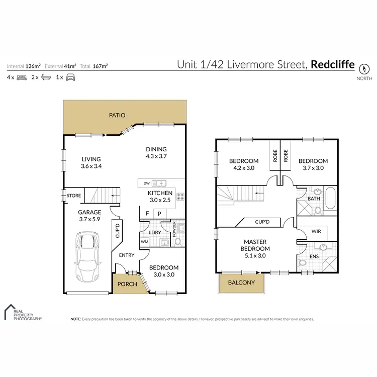 Floorplan of Homely townhouse listing, 1/42 Livermore Street, Redcliffe QLD 4020
