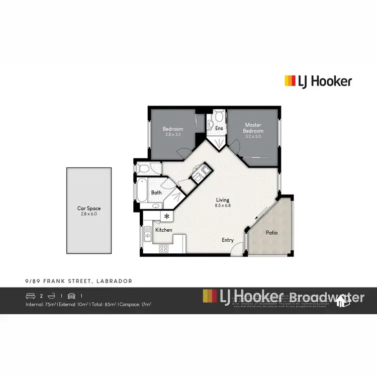 Floorplan of Homely unit listing, 9/89 Frank Street, Labrador QLD 4215