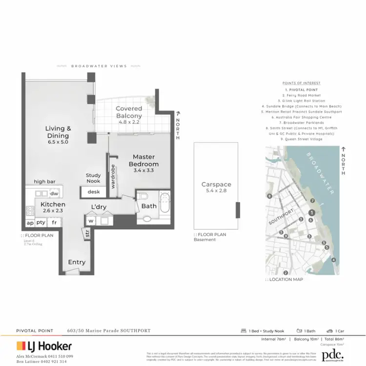 Floorplan of Homely apartment listing, 603/50 Marine Parade, Southport QLD 4215