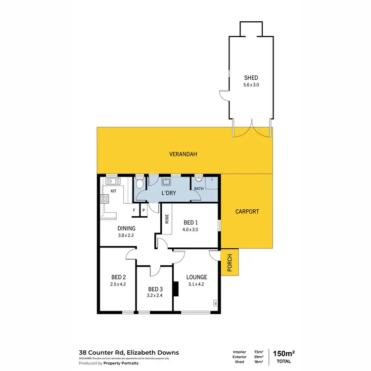 Floorplan of Homely house listing, 38 Counter Road, Elizabeth Downs SA 5113
