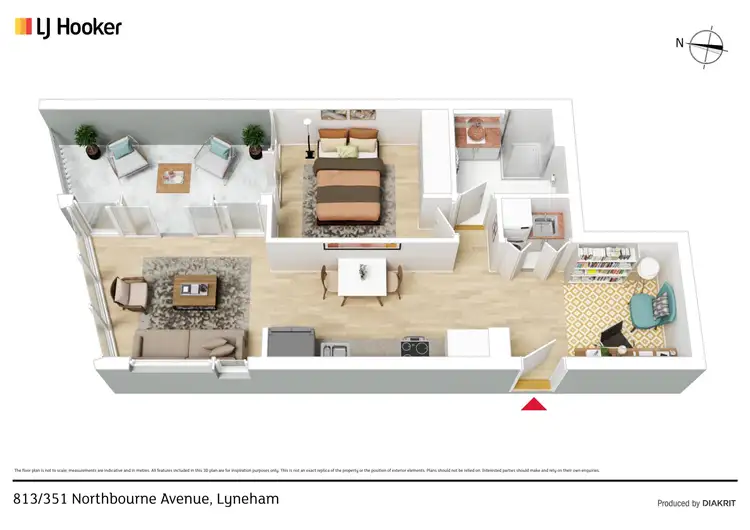 Floorplan of Homely apartment listing, 813/351 Northbourne Avenue, Lyneham ACT 2602