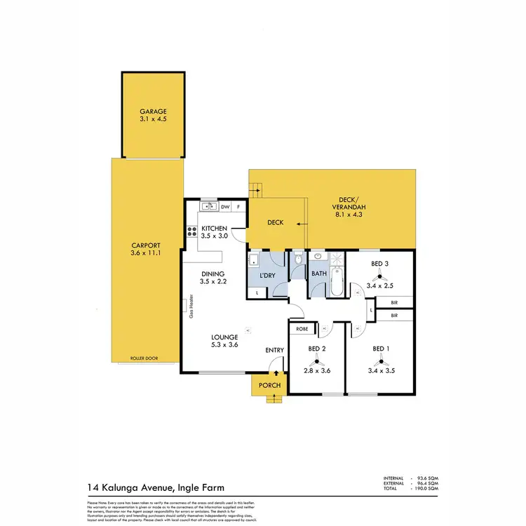 Floorplan of Homely house listing, 14 Kalunga Avenue, Ingle Farm SA 5098