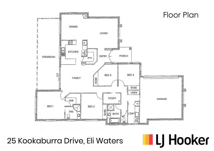 Floorplan of Homely house listing, 25 Kookaburra Drive, Eli Waters QLD 4655