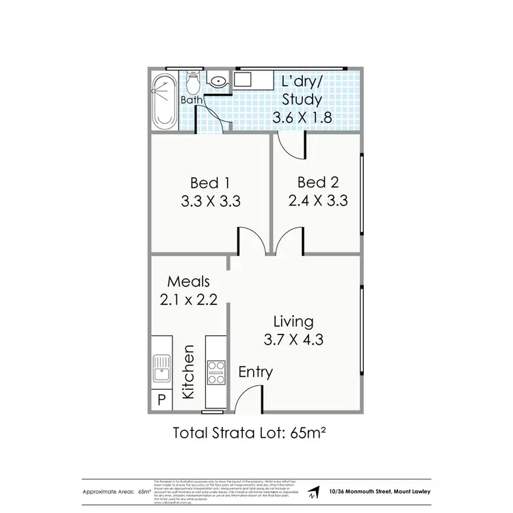 Floorplan of Homely unit listing, 10/36 Monmouth Street, Mount Lawley WA 6050
