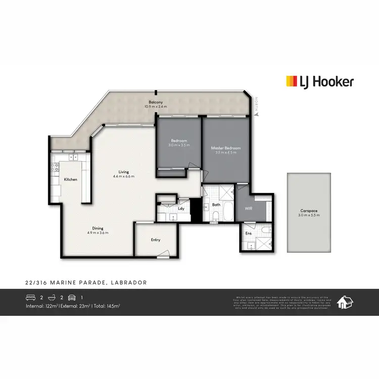 Floorplan of Homely apartment listing, 22/316-318 Marine Parade, Labrador QLD 4215