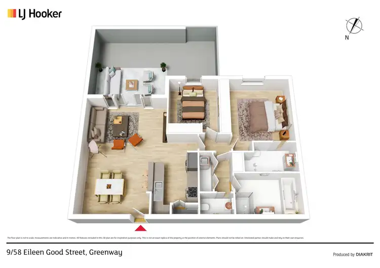 Floorplan of Homely apartment listing, 9/58 Eileen Good Street, Greenway ACT 2900