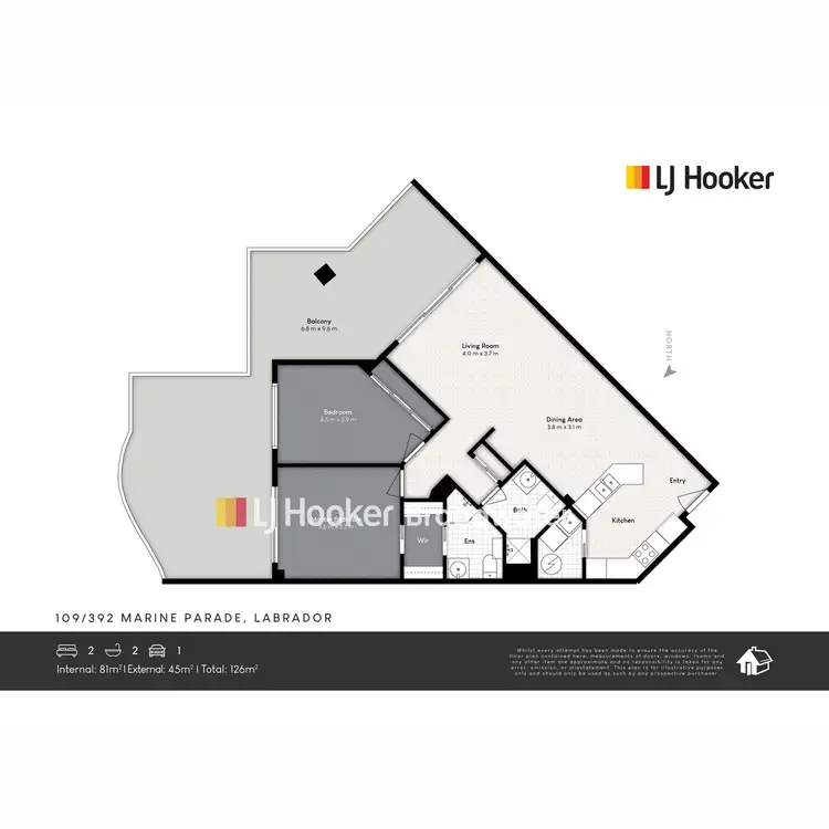Floorplan of Homely apartment listing, 109/392 Marine Parade, Labrador QLD 4215