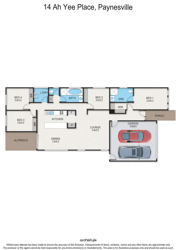 Floorplan of Homely house listing, 14 Ah Yee Place, Paynesville VIC 3880