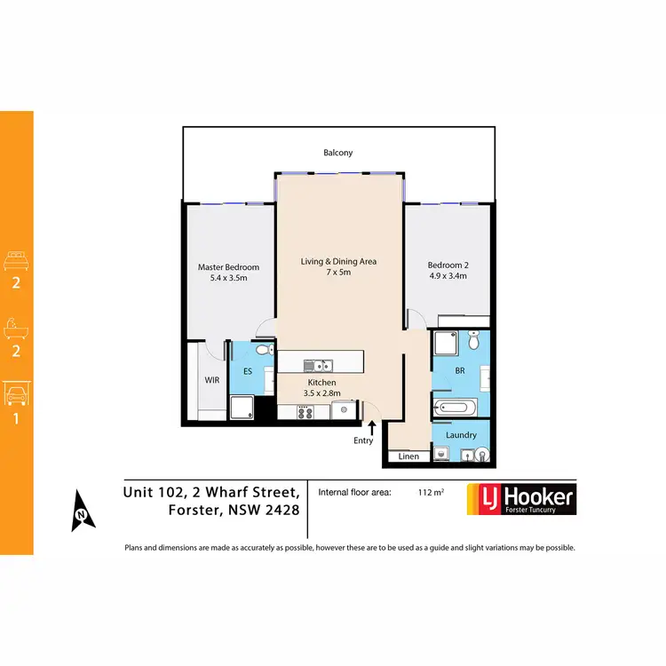 Floorplan of Homely unit listing, 102/2-6 Wharf Street, Forster NSW 2428