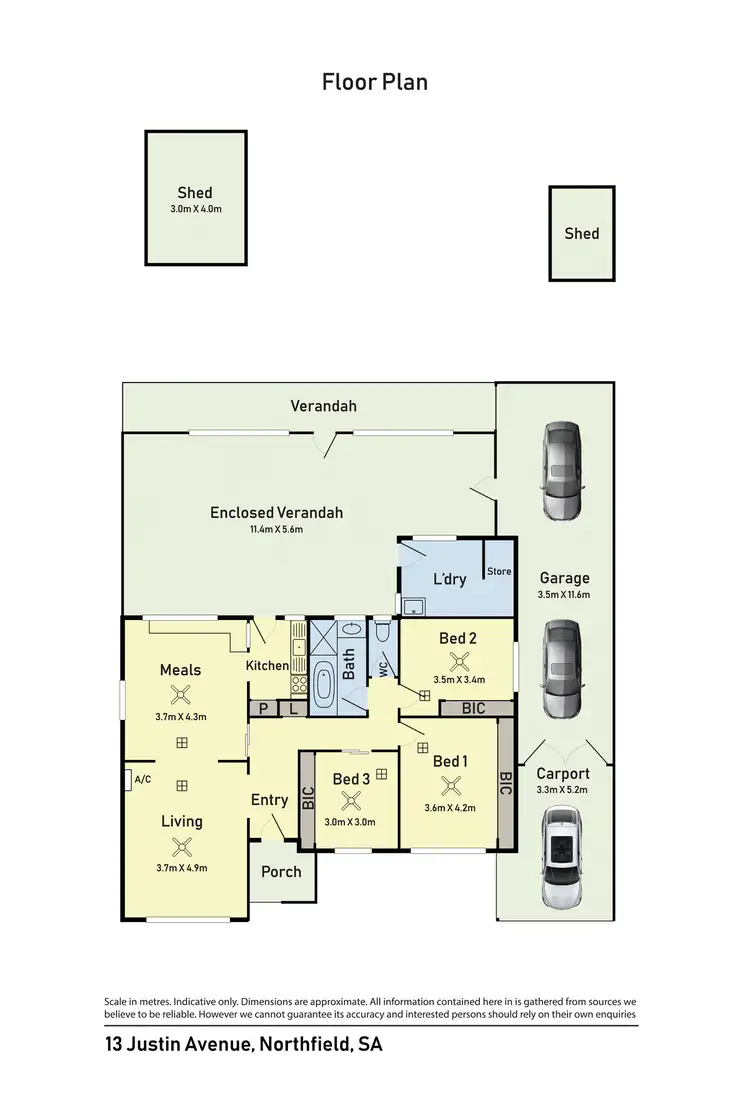 Floorplan of Homely house listing, 13 Justin Ave, Northfield SA 5085