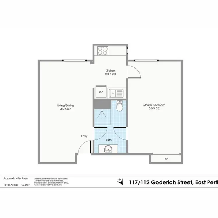 Floorplan of Homely apartment listing, 117/112 Goderich Street, East Perth WA 6004