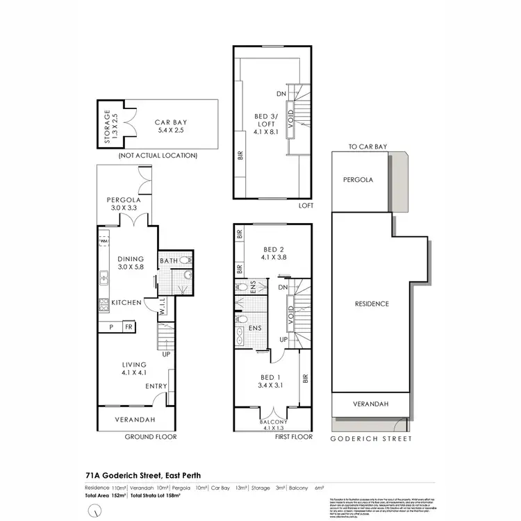 Floorplan of Homely townhouse listing, 71A Goderich Street, East Perth WA 6004
