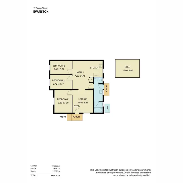 Floorplan of Homely villa listing, 17 Bacton Street, Evanston SA 5116