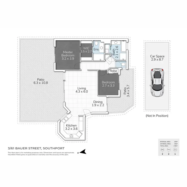 Floorplan of Homely apartment listing, 3/61 Bauer Street, Southport QLD 4215