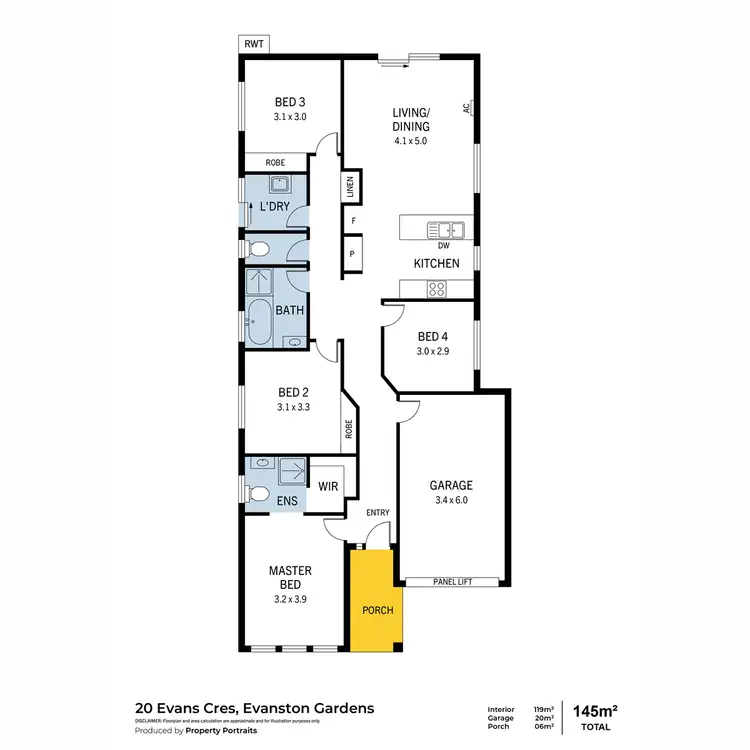 Floorplan of Homely house listing, 20 Evans Crescent, Evanston Gardens SA 5116
