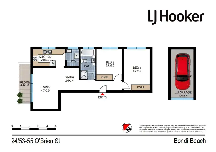 Floorplan of Homely apartment listing, 24/53-55 O'Brien Street, Bondi Beach NSW 2026