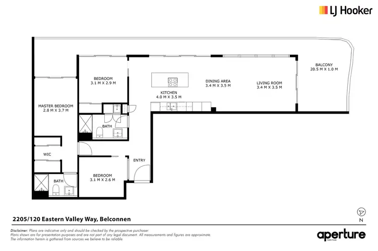 Floorplan of Homely apartment listing, 2205/120 Eastern Valley Way, Belconnen ACT 2617
