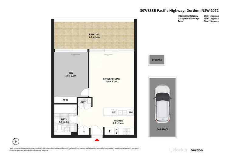 Floorplan of Homely apartment listing, 307/888B Pacific Highway, Gordon NSW 2072
