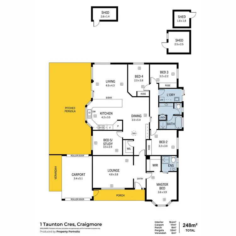 Floorplan of Homely house listing, 1 Taunton Crescent, Craigmore SA 5114