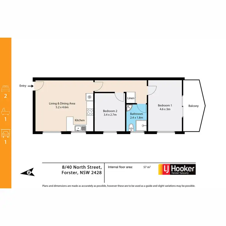 Floorplan of Homely unit listing, 8/40 North Street, Forster NSW 2428