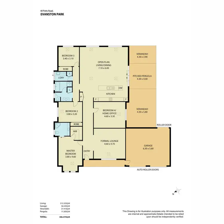 Floorplan of Homely house listing, 40 Potts Road, Evanston Park SA 5116