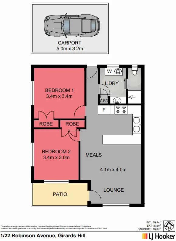Floorplan of Homely unit listing, Unit 1/22 Robinson Avenue, Girards Hill NSW 2480