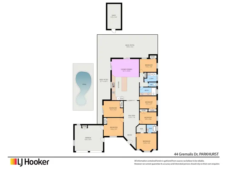 Floorplan of Homely house listing, 44 Gremalis Drive, Parkhurst QLD 4702