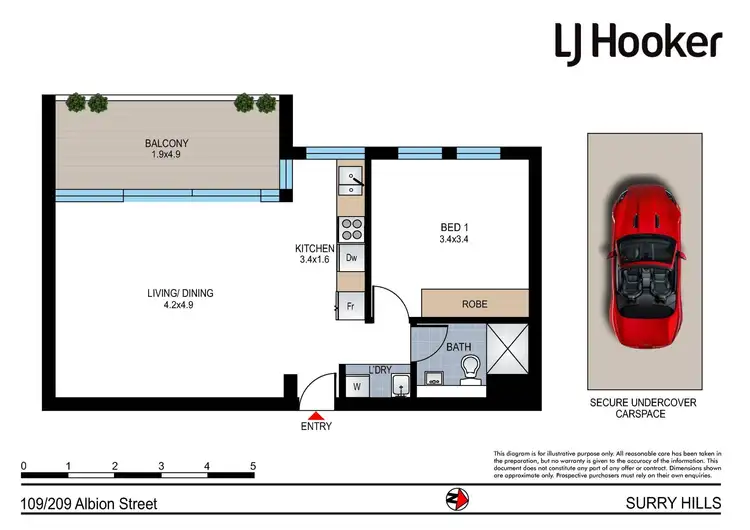 Floorplan of Homely apartment listing, 109/209 Albion Street, Surry Hills NSW 2010