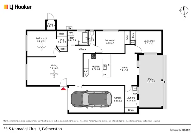 Floorplan of Homely townhouse listing, 3/15 Namadgi Circuit, Palmerston ACT 2913