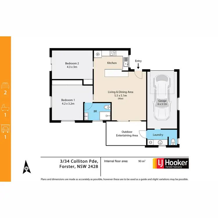 Floorplan of Homely villa listing, 3/34 Colliton Parade, Forster NSW 2428