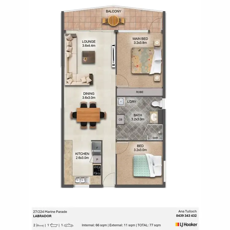 Floorplan of Homely apartment listing, 27/224 Marine Parade, Labrador QLD 4215