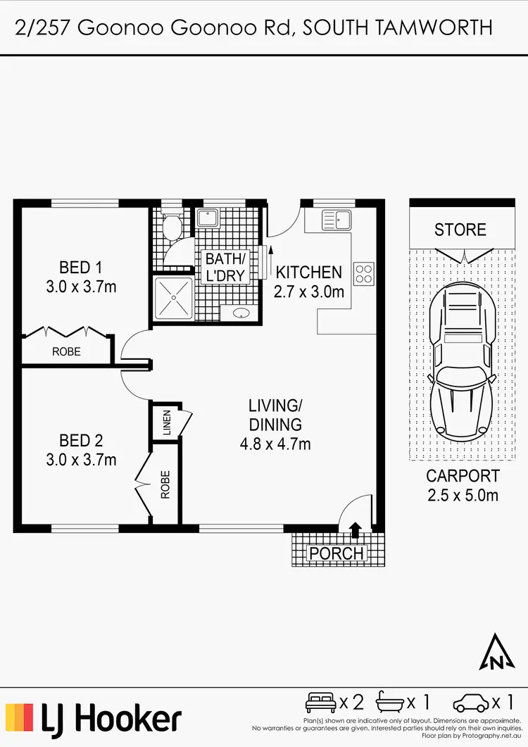 Floorplan of Homely house listing, 2/257 Goonoo Goonoo Road, South Tamworth NSW 2340