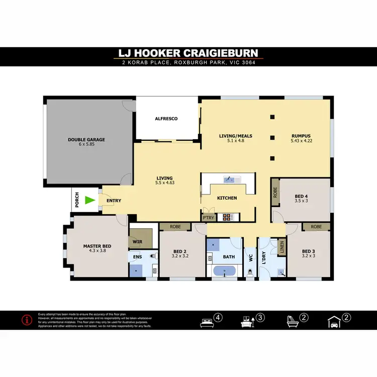Floorplan of Homely house listing, 2 Korab Place, Roxburgh Park VIC 3064