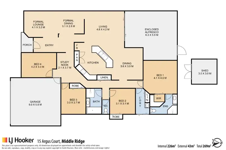 Floorplan of Homely house listing, 15 Argus Court, Middle Ridge QLD 4350