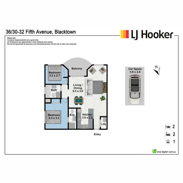 Floorplan of Homely unit listing, 36/30-32 Fifth Avenue, Blacktown NSW 2148