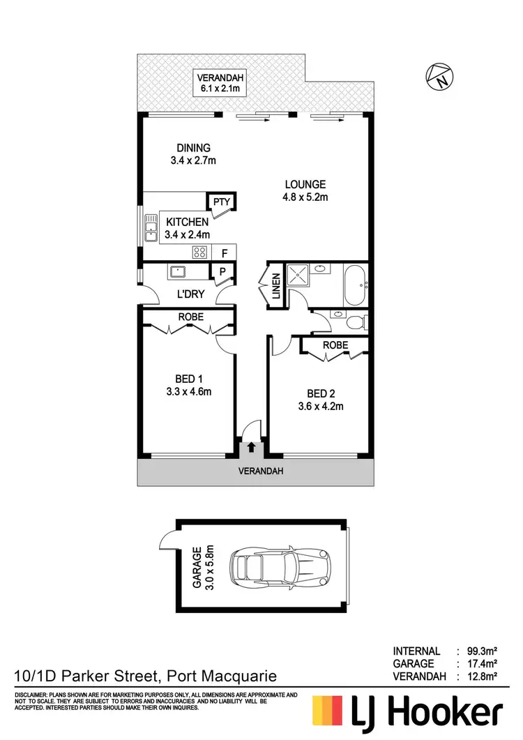 Floorplan of Homely villa listing, 10/1D Parker Street, Port Macquarie NSW 2444