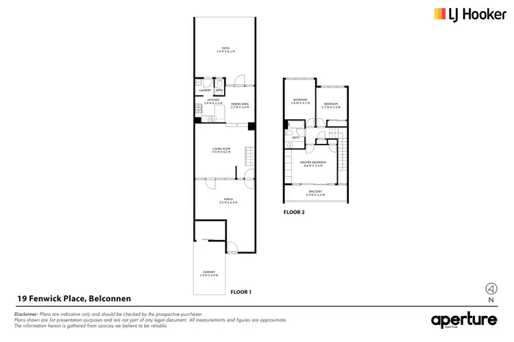 Floorplan of Homely townhouse listing, 19 Fenwick Place, Belconnen ACT 2617
