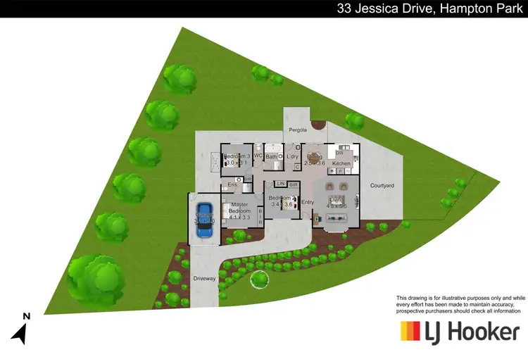 Floorplan of Homely house listing, 33 Jessica Drive, Hampton Park VIC 3976