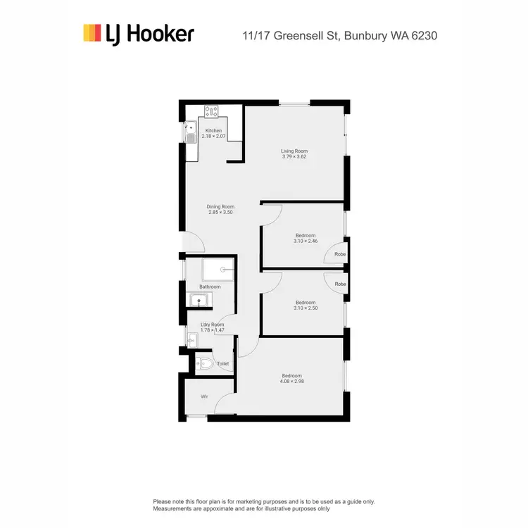 Floorplan of Homely unit listing, 11/17 Greensell Street, Bunbury WA 6230
