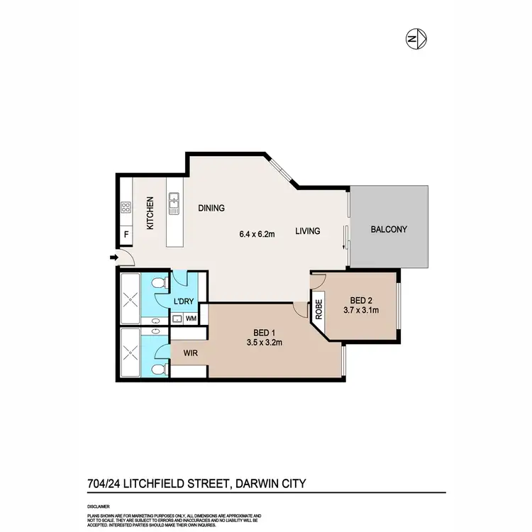 Floorplan of Homely apartment listing, 704/24 Litchfield Street, Darwin City NT 800