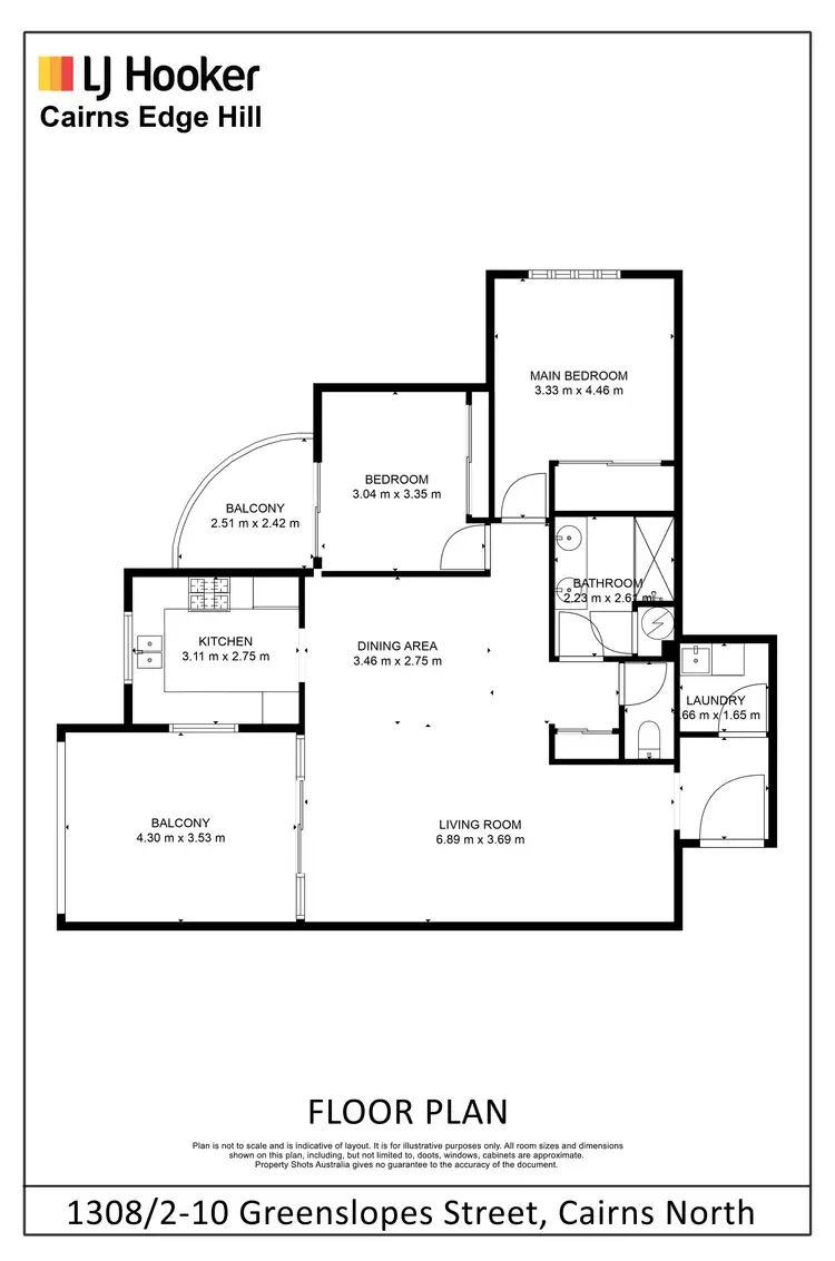 Floorplan of Homely apartment listing, 1308/2 Greenslopes Street, Cairns North QLD 4870
