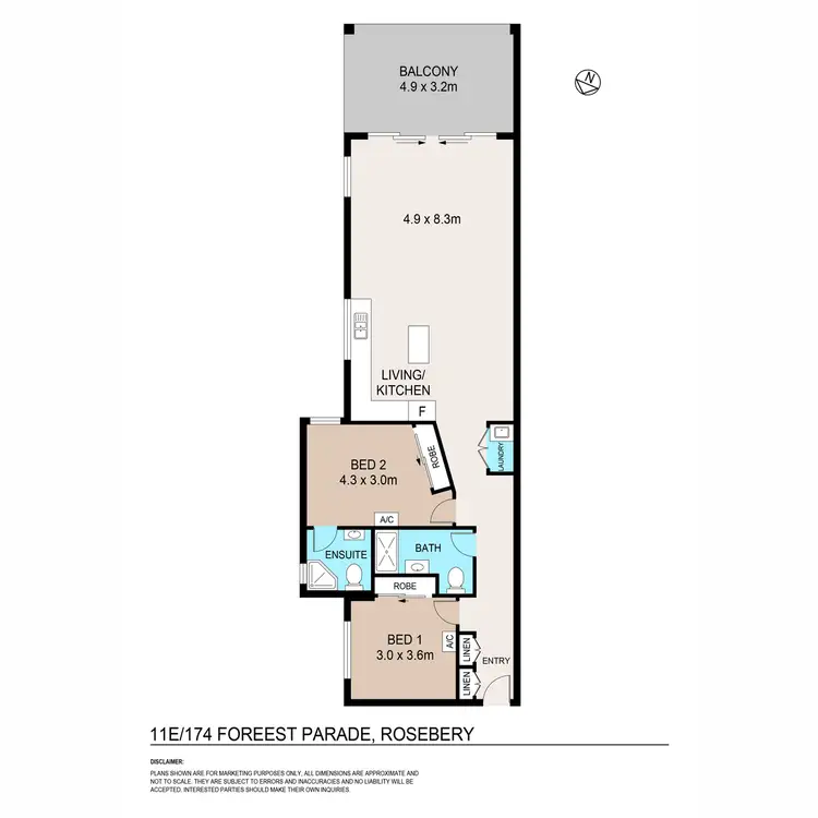 Floorplan of Homely unit listing, 11E/174 Forrest Parade, Rosebery NT 832