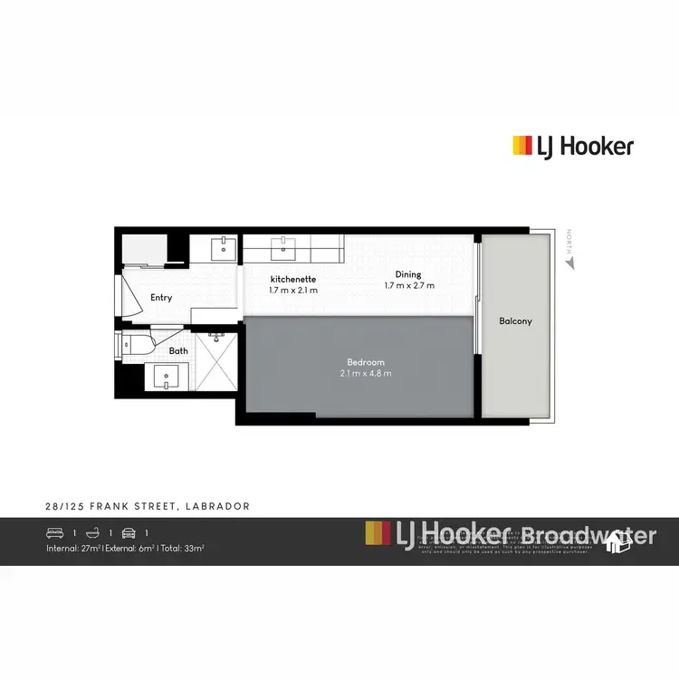 Floorplan of Homely studio listing, 28/125 Frank Street, Labrador QLD 4215