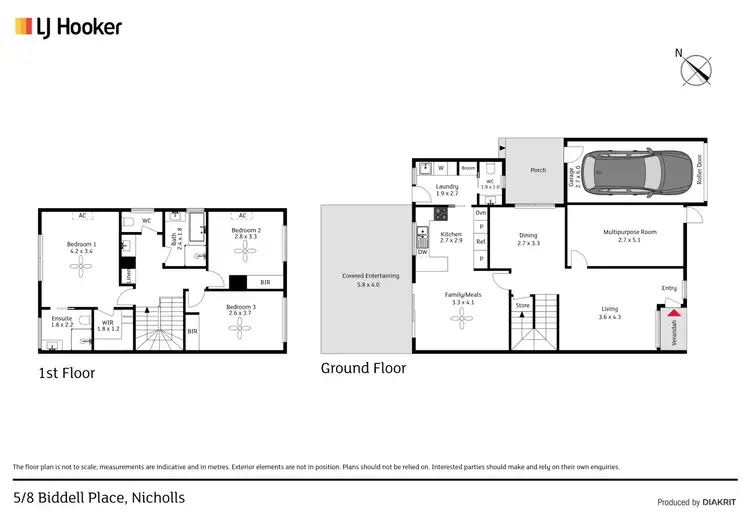 Floorplan of Homely townhouse listing, 5/8 Biddell Place, Nicholls ACT 2913