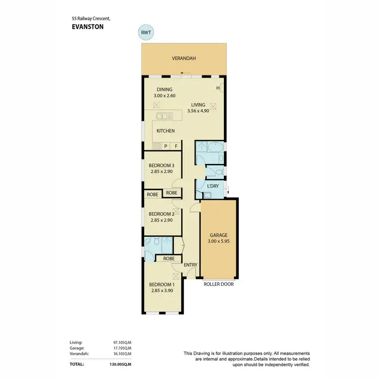 Floorplan of Homely house listing, 55 Railway Crescent, Evanston SA 5116
